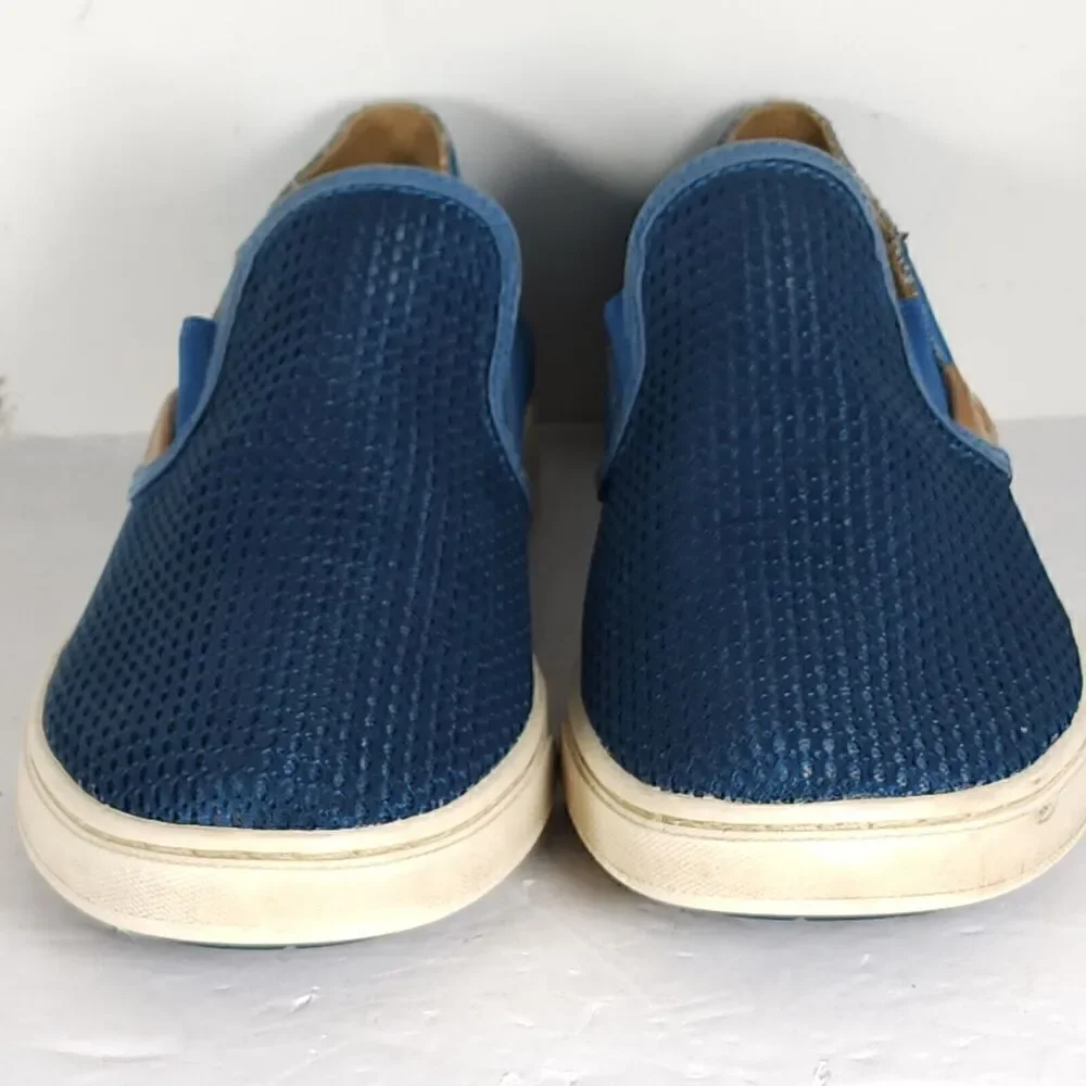Olukai Women's Pehuea US9,5 Blue Flat Slip On Loafer Sneakers Shoes